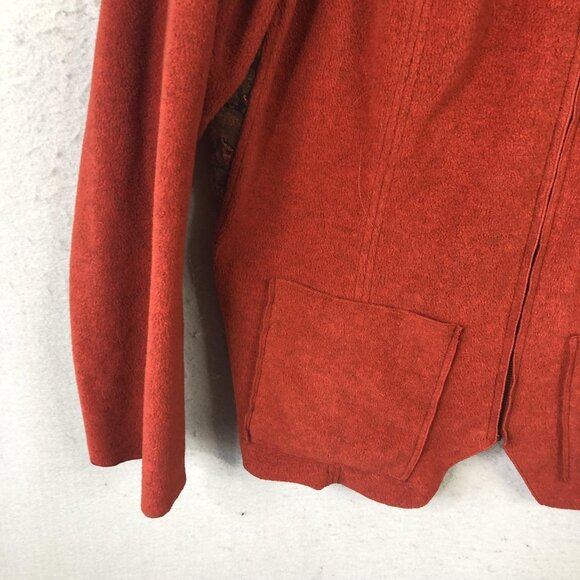 Soft Surroundings Jacket Womens 1X Rust Orange Zip Front Tapestry Floral Back - Picture 6 of 16